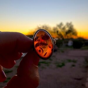 Oval Baltic Amber Sterling Silver Ring